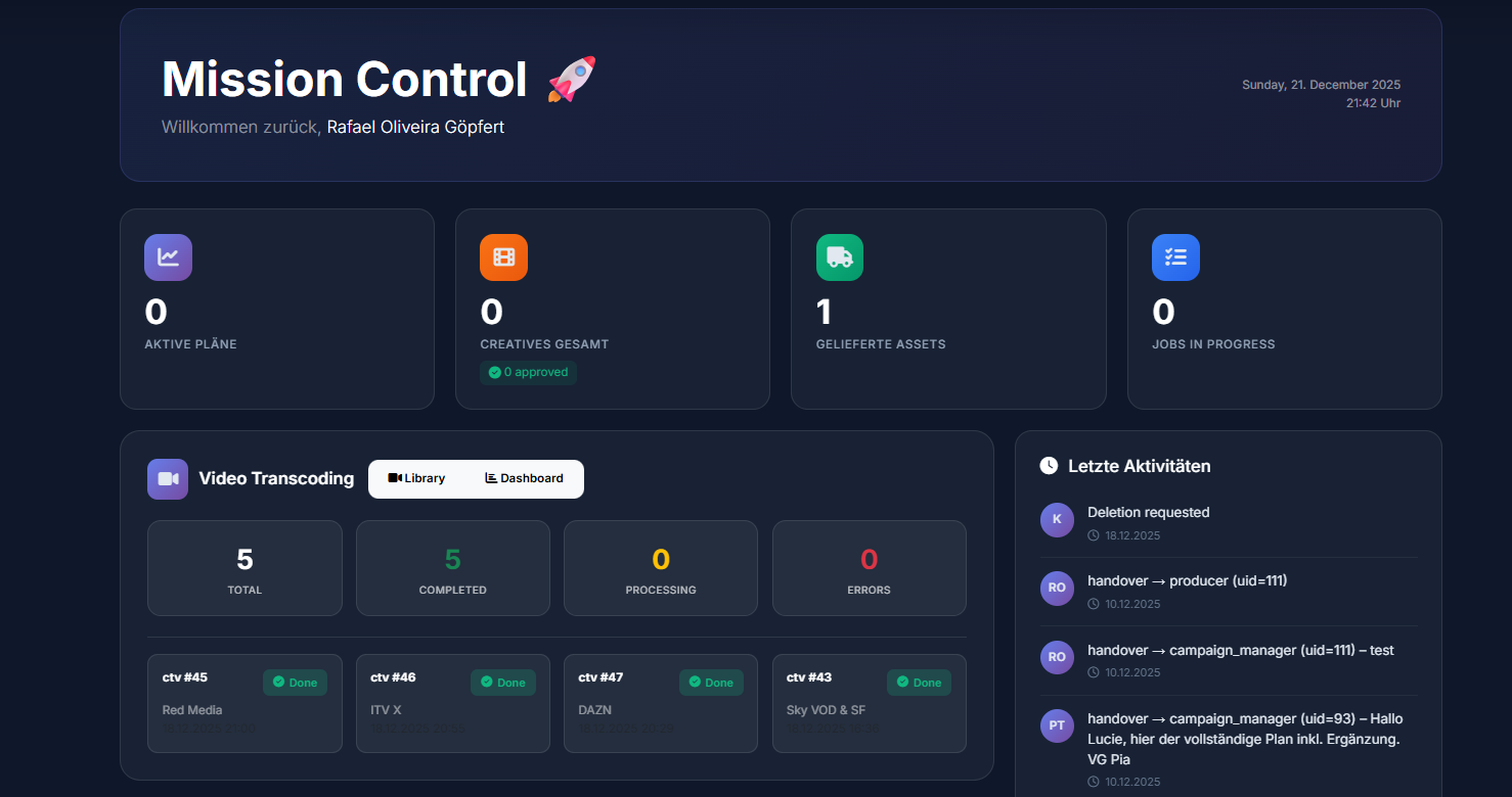 KAMPA Mission Control dashboard preview